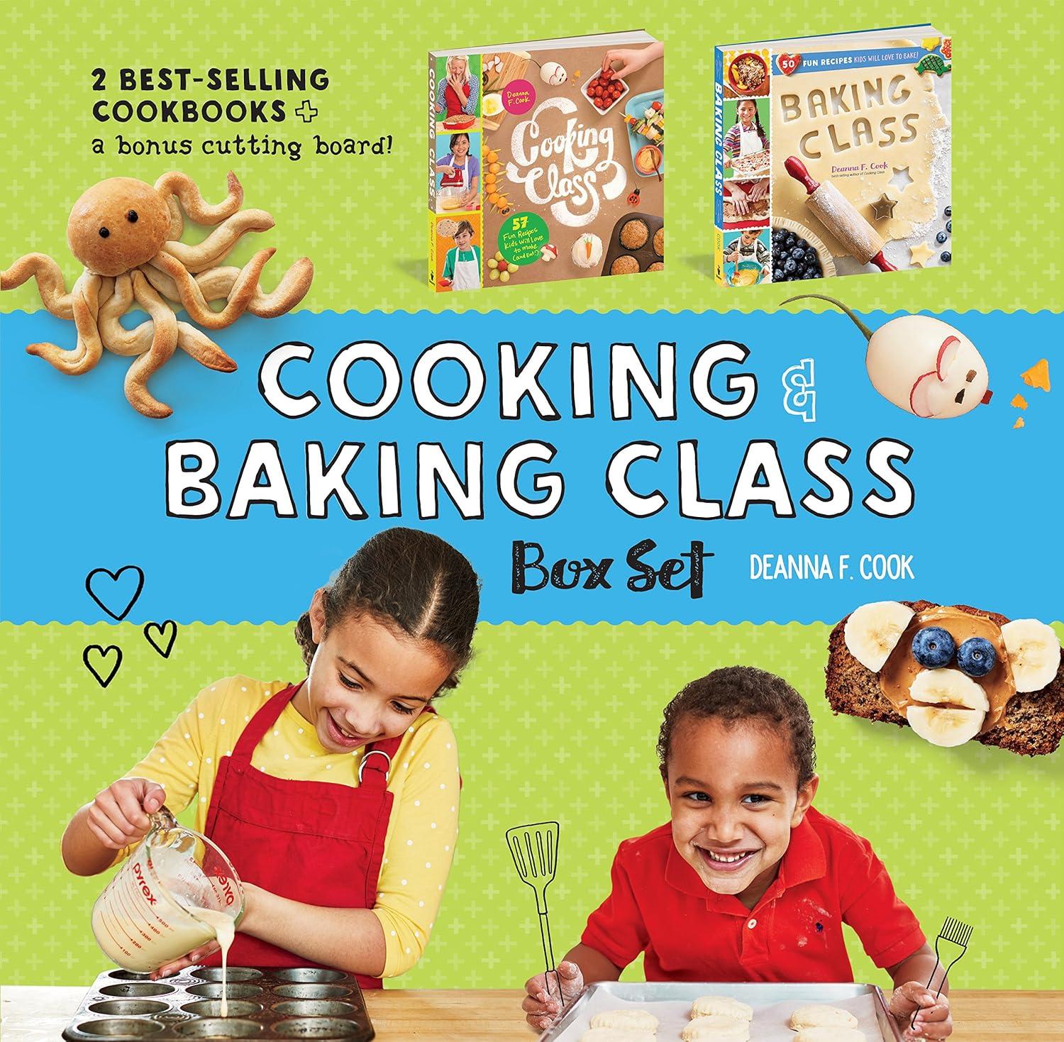 Cooking & Baking Class Box Set with Bonus Cutting Board
