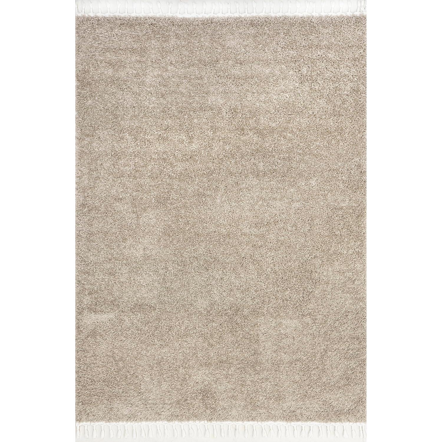 Nuloom Neva Solid 10x14 Shag Indoor Area Rug for Living Room Bedroom Dining Room Nursery, Beige/Ivory