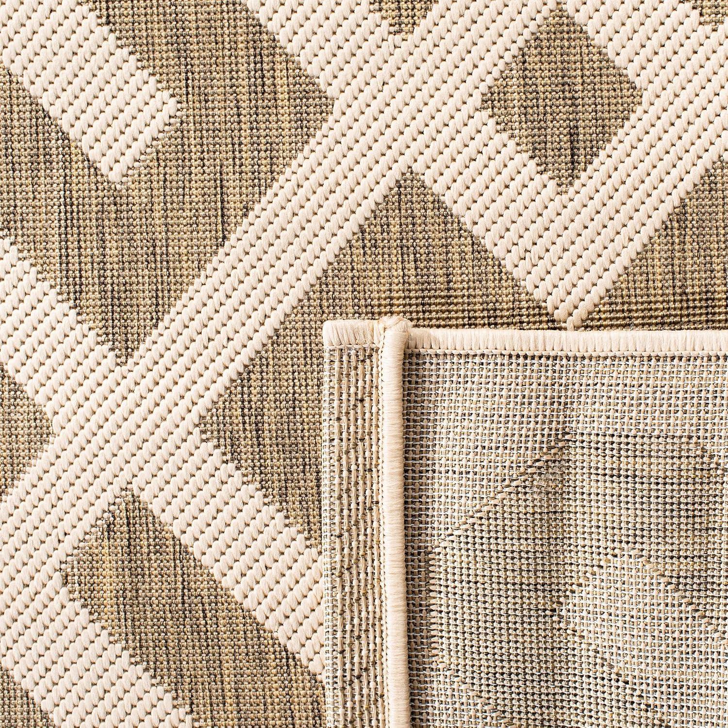 Courtyard CY6915 Power Loomed Indoor and Outdoor Accent Rug - Brown/Bone - 2'7"x5' - Safavieh