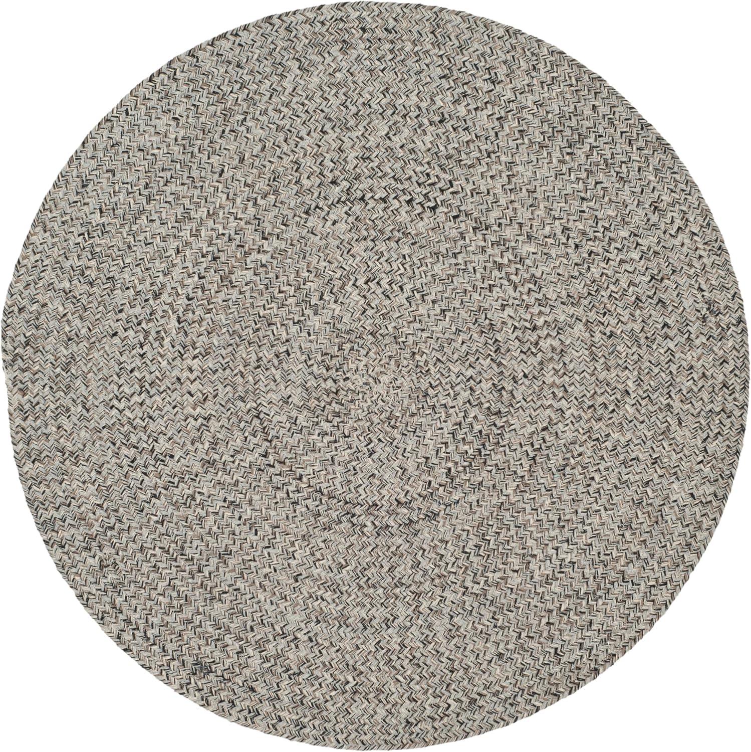 Braided BRD256 Hand Woven Indoor Accent Rug - Ivory/Steel Grey - 3' Round - Safavieh