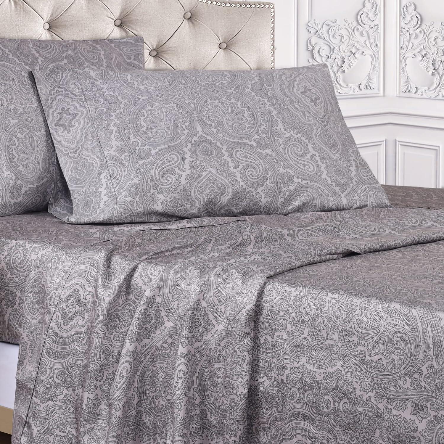 Superior Classic Paisley 600 Thread Count Cotton Blend Sateen Sheet Set