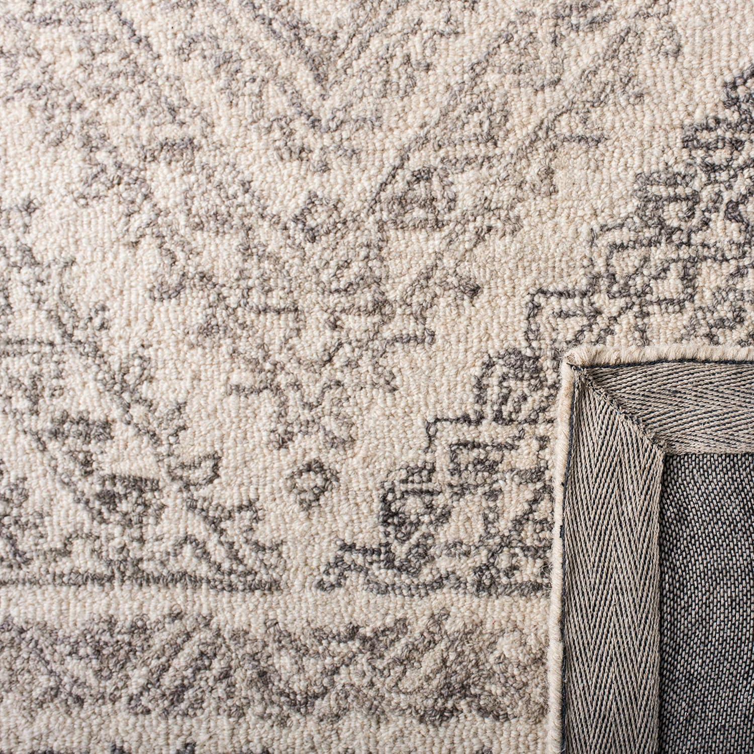 SAFAVIEH Micro-Loop Collection Accent Rug - 2'6" x 4', Ivory & Light Brown, Handmade Moroccan Boho Wool, Ideal for High Traffic Areas in Entryway, Living Room, Bedroom (MLP206B)