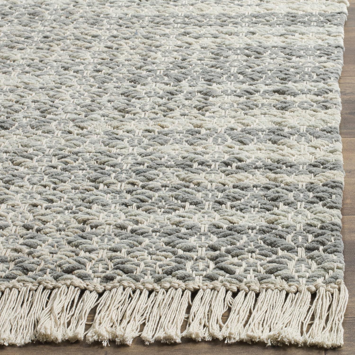 Boston BOS707 Flat Weave Accent Rug - Grey/Ivory - 3'x5' - Safavieh.