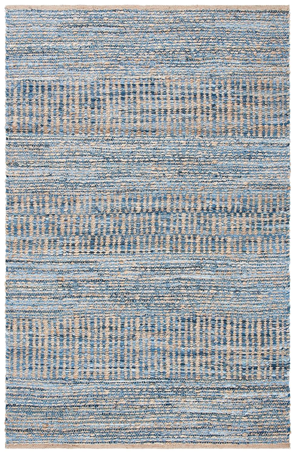 Cape Cod CAP353 Hand Woven Area Rug - Natural/Blue - 4'x6' - Safavieh.