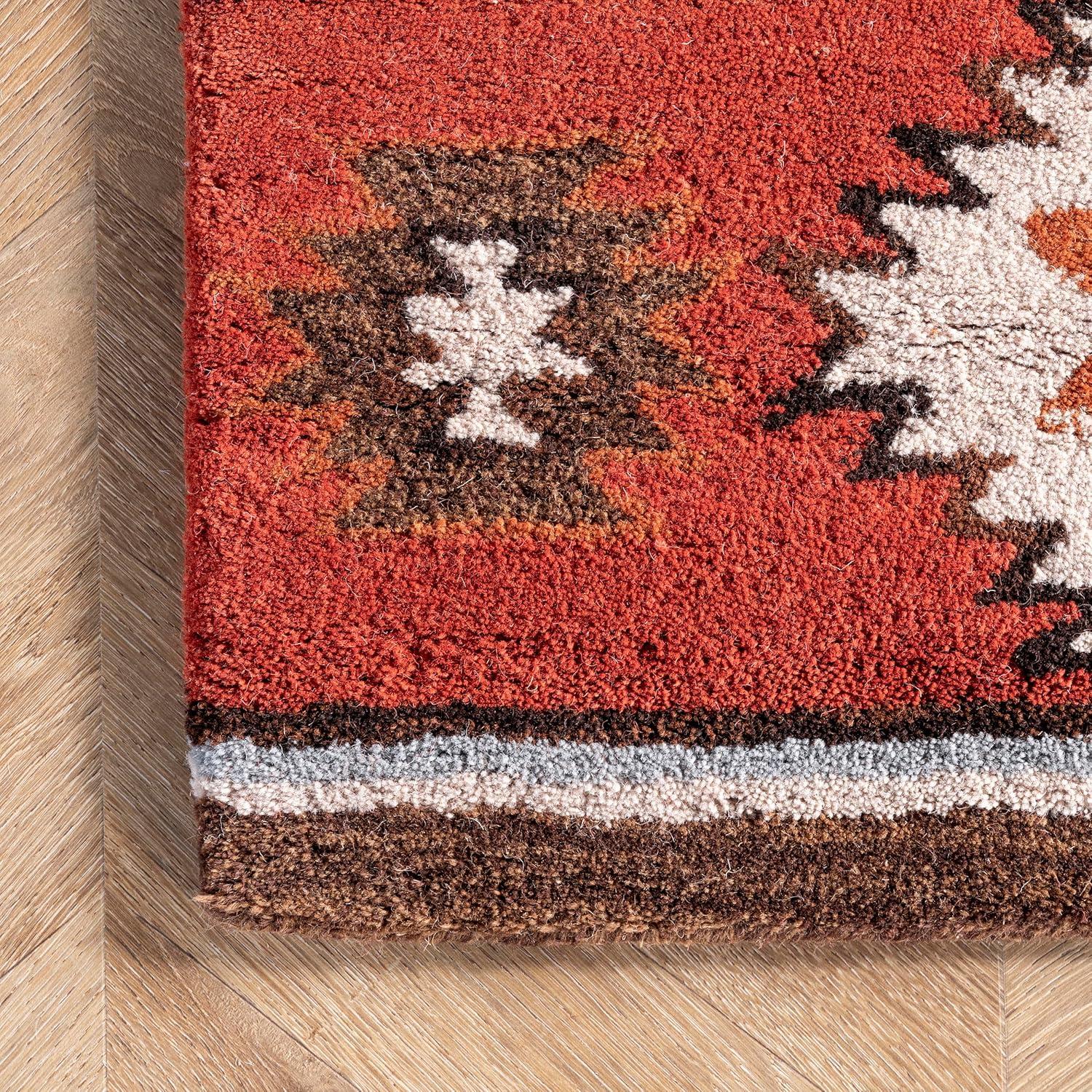 4'x6' Hand Tufted Shyla Area Rug Beige - nuLOOM: Wool, Bohemian Style, Medium Pile, Indoor Use