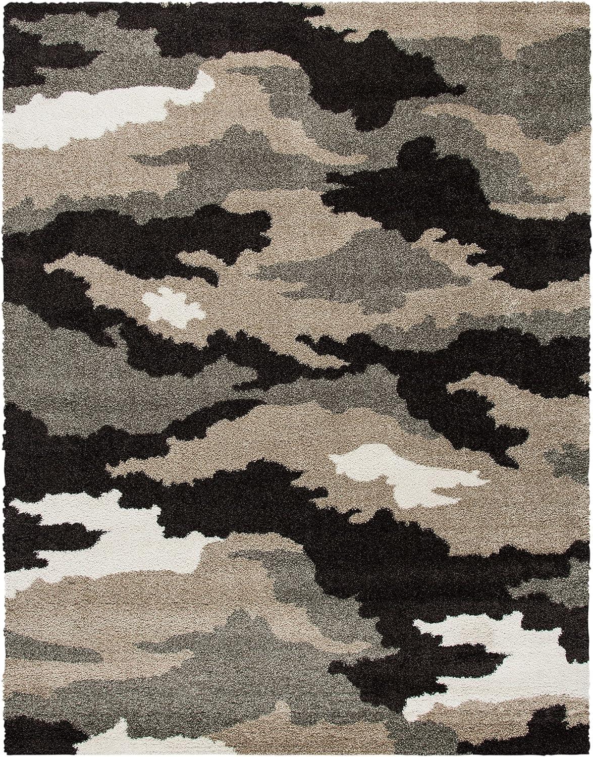 Florida Shag SG453 Power Loomed Area Rug - Beige/Multi - 8'6"x12' - Safavieh.