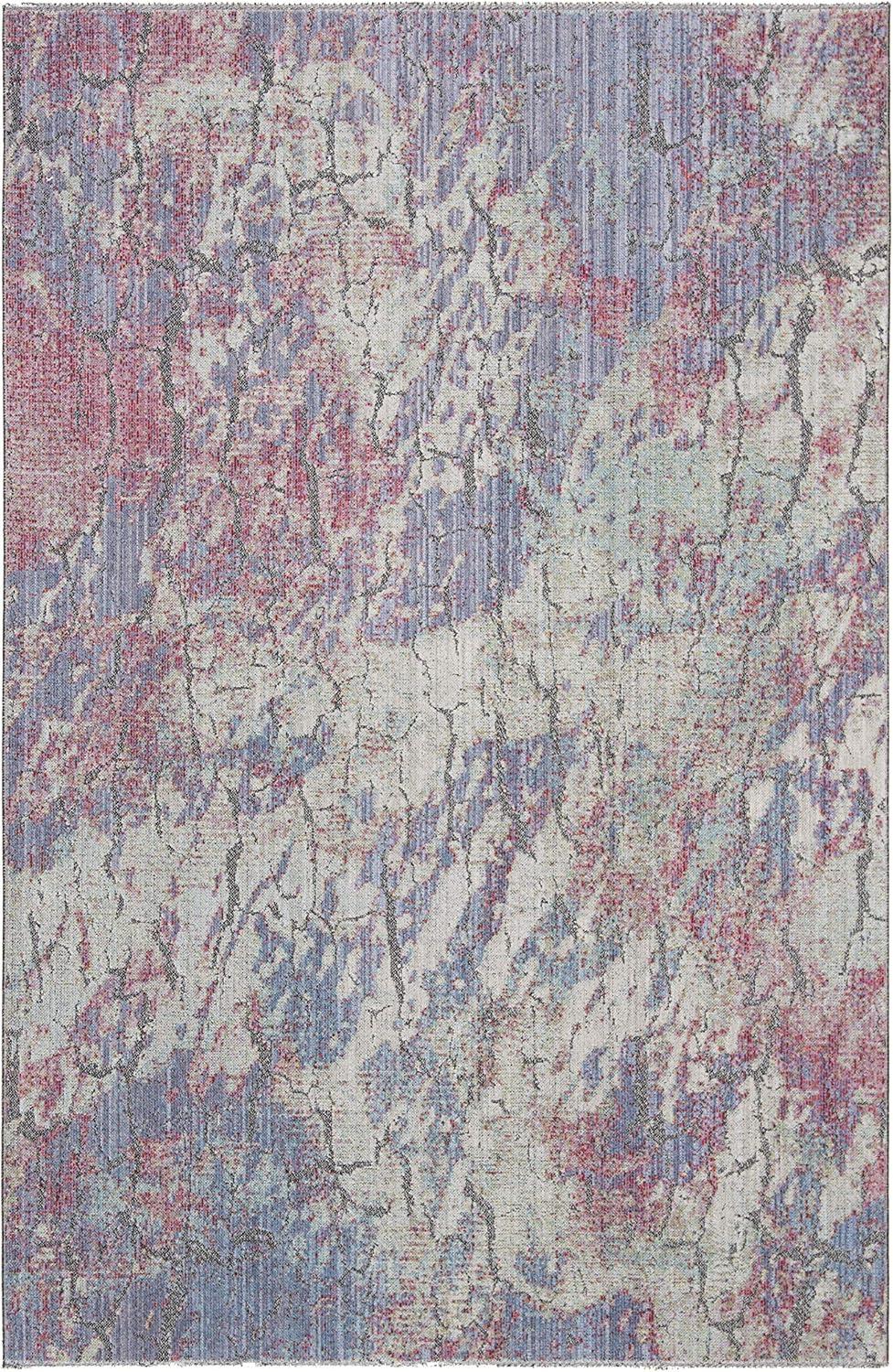 SAFAVIEH Provance Celina Abstract Area Rug, Aqua/Purple, 5'3" x 7'6"