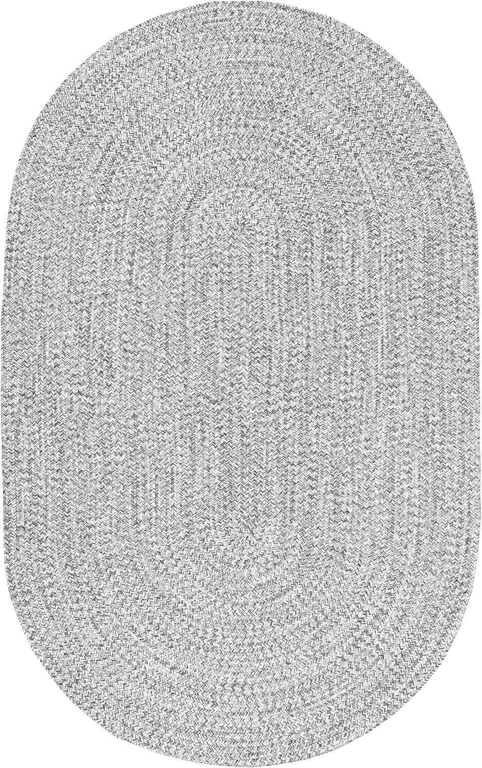 nuLOOM Wynn Braided Indoor/Outdoor Area Rug, 8' 6" x 11' 6" Oval, Salt and Pepper