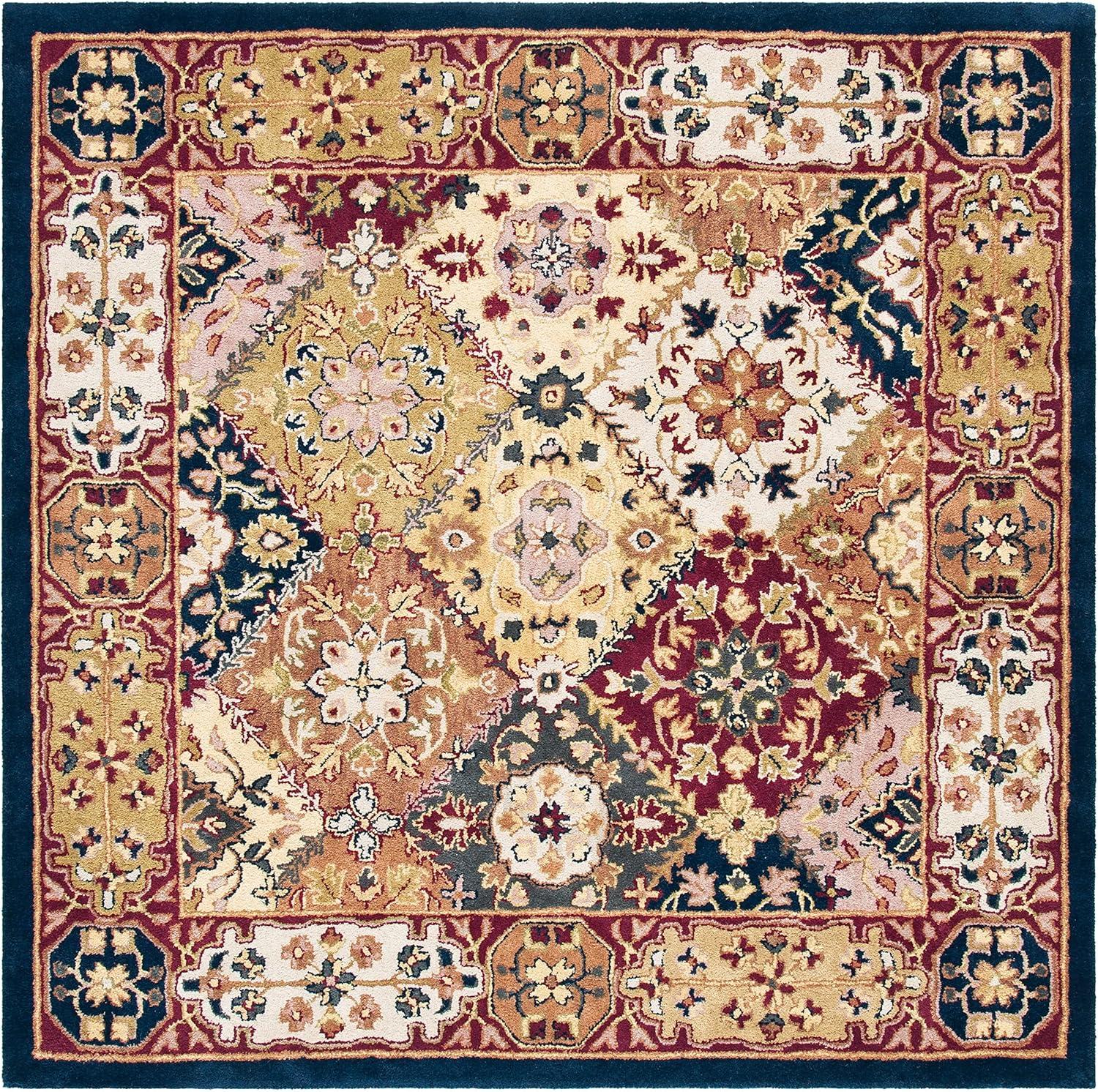 Heritage HG512 Handmade Area Rug - 4'x4' - Multi/Red - Safavieh