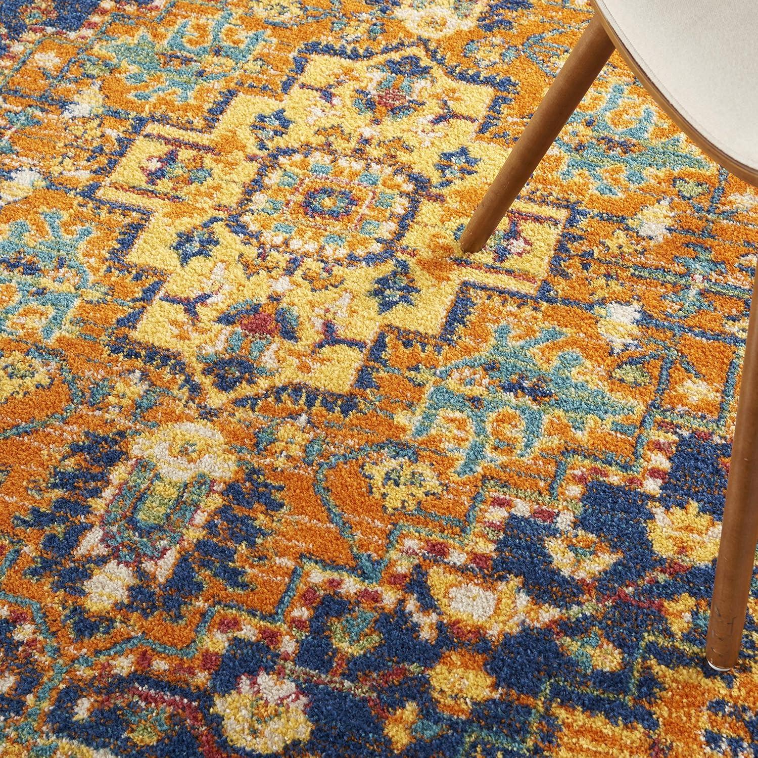 Nourison Allur Bohemian Indoor Rug Orange Multicolor 5'3" x 7'3"