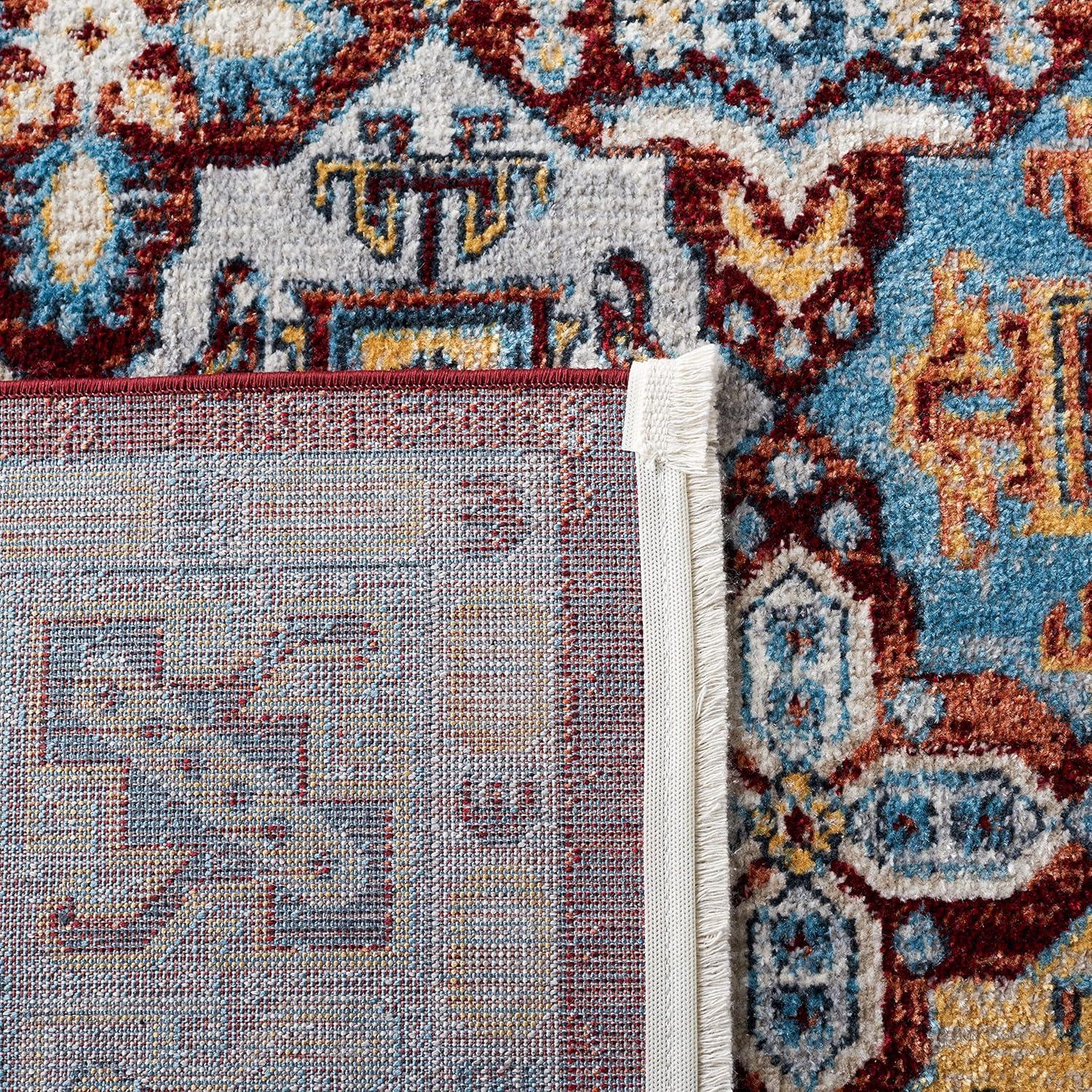 Bayside BAY102 Power Loomed Area Rug - Blue/Red - 5'3"x7'6" - Safavieh.
