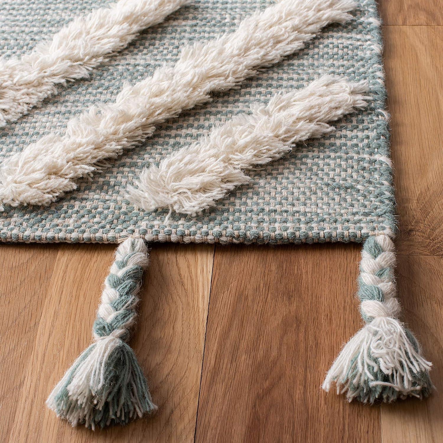 Kenya KNY331 Hand Tufted Area Rug - Aqua/Ivory - 6'x9' - Safavieh.