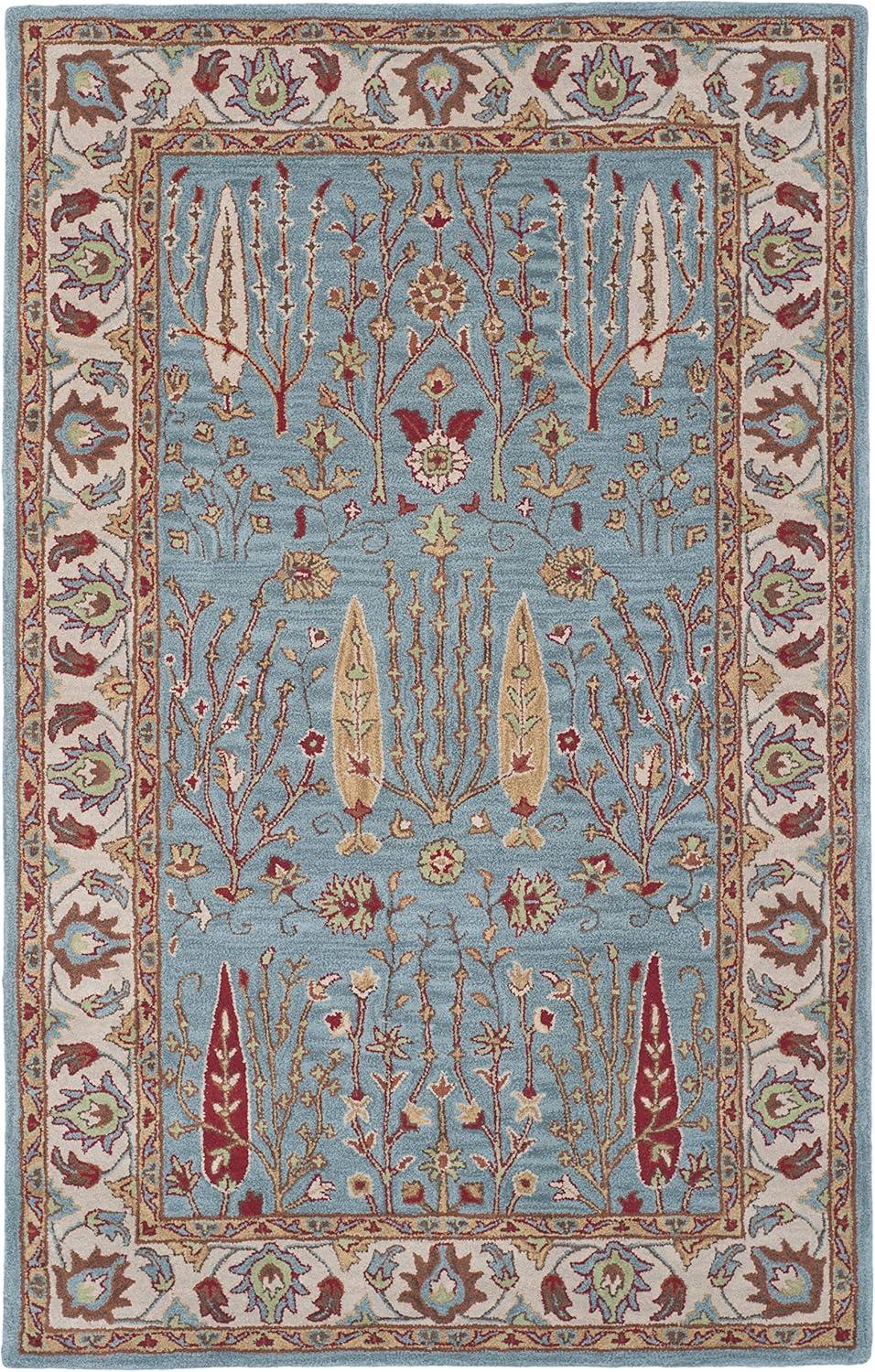Heritage HG735 Hand Tufted Area Rug - Blue/Ivory - 5'x8' - Safavieh.