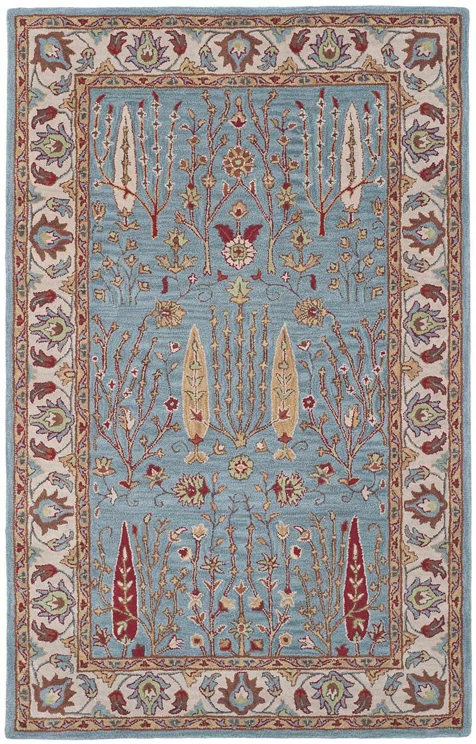 Heritage HG735 Hand Tufted Area Rug - Blue/Ivory - 5'x8' - Safavieh.