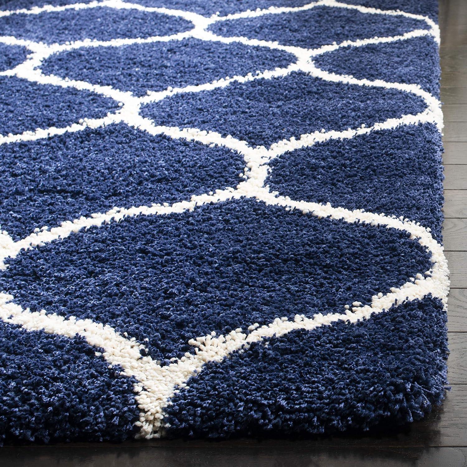 Hudson Shag SGH280 Power Loomed Indoor Area Rug - Navy/Ivory - 11'x15' - Safavieh.