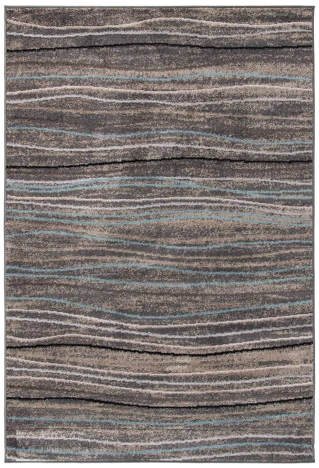Amsterdam AMS111 Power Loomed Indoor Area Rug - Silver/Beige - 4'x6' - Safavieh
