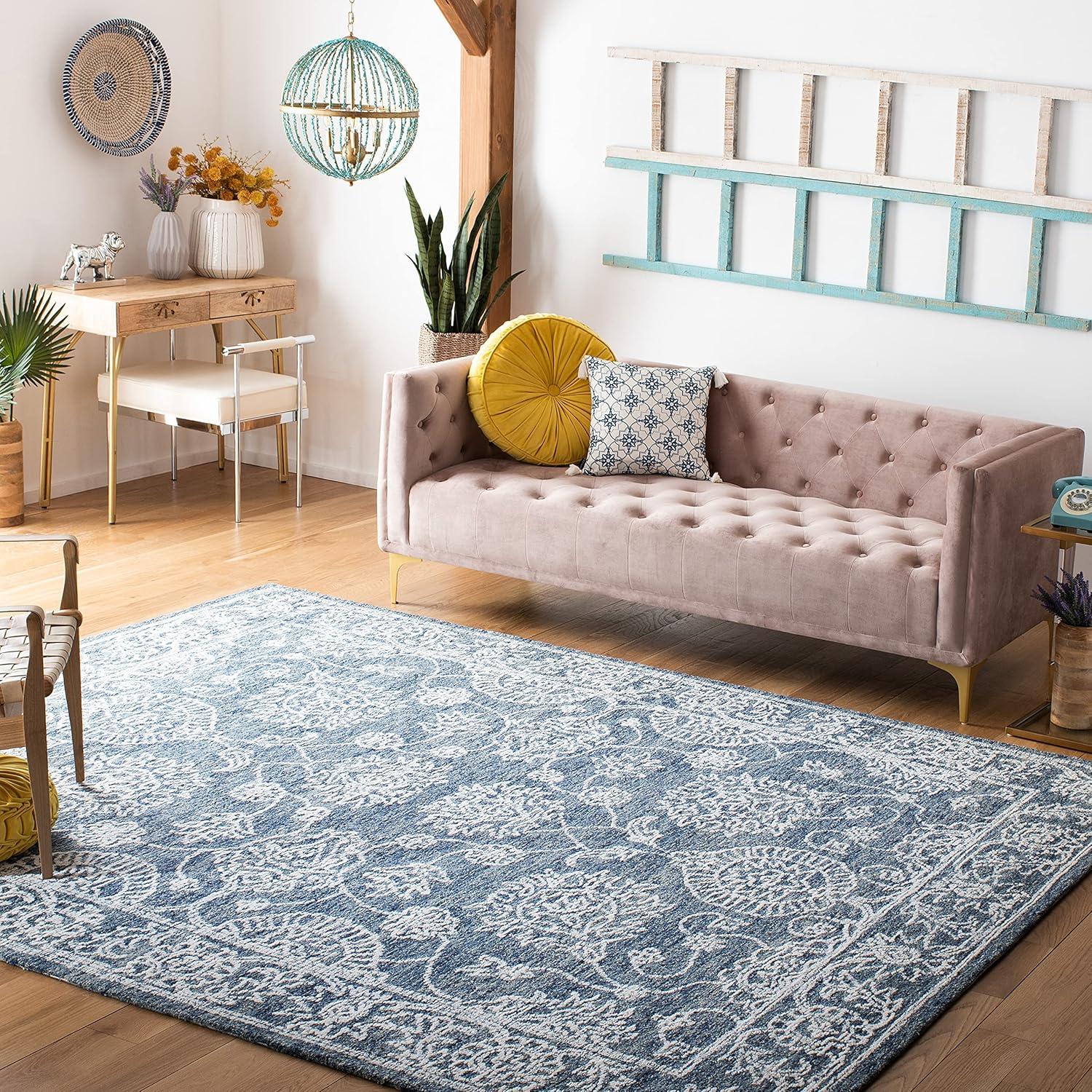 Metro MET806 Hand Tufted Indoor Area Rug - Natural/Blue - 8'x10' - Safavieh