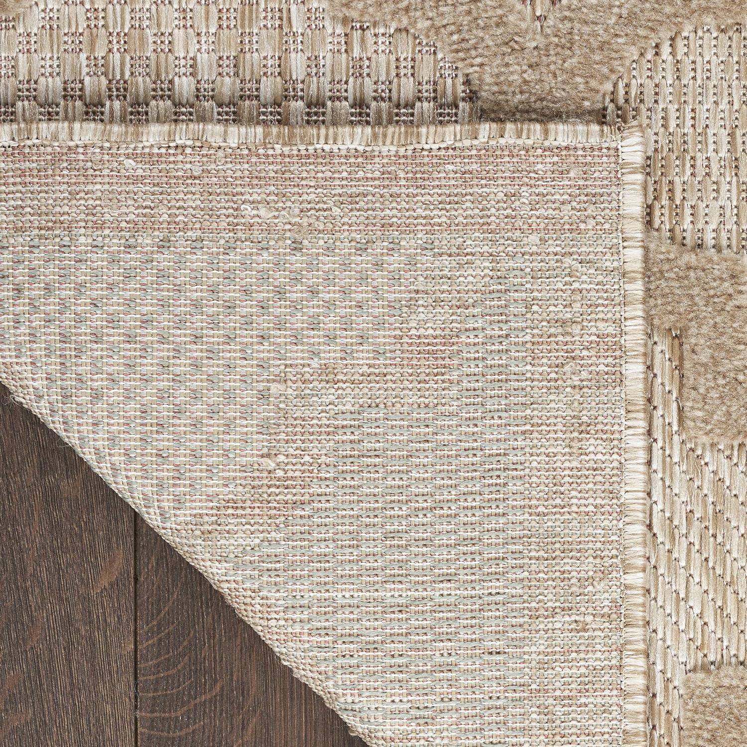 Nourison Easy Care Trellis Flatweave Indoor Outdoor Area Rug 4' x 6' Natural Beige
