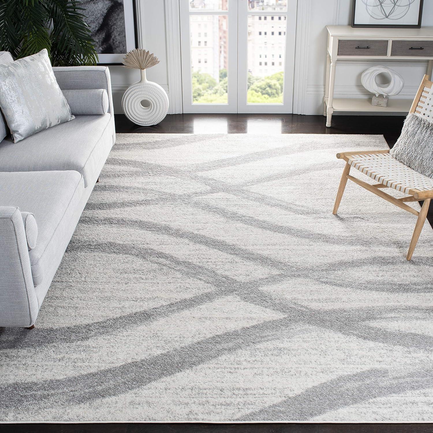 SAFAVIEH Adirondack Isidor Geometric Area Rug, Cream/Grey, 10' x 14'