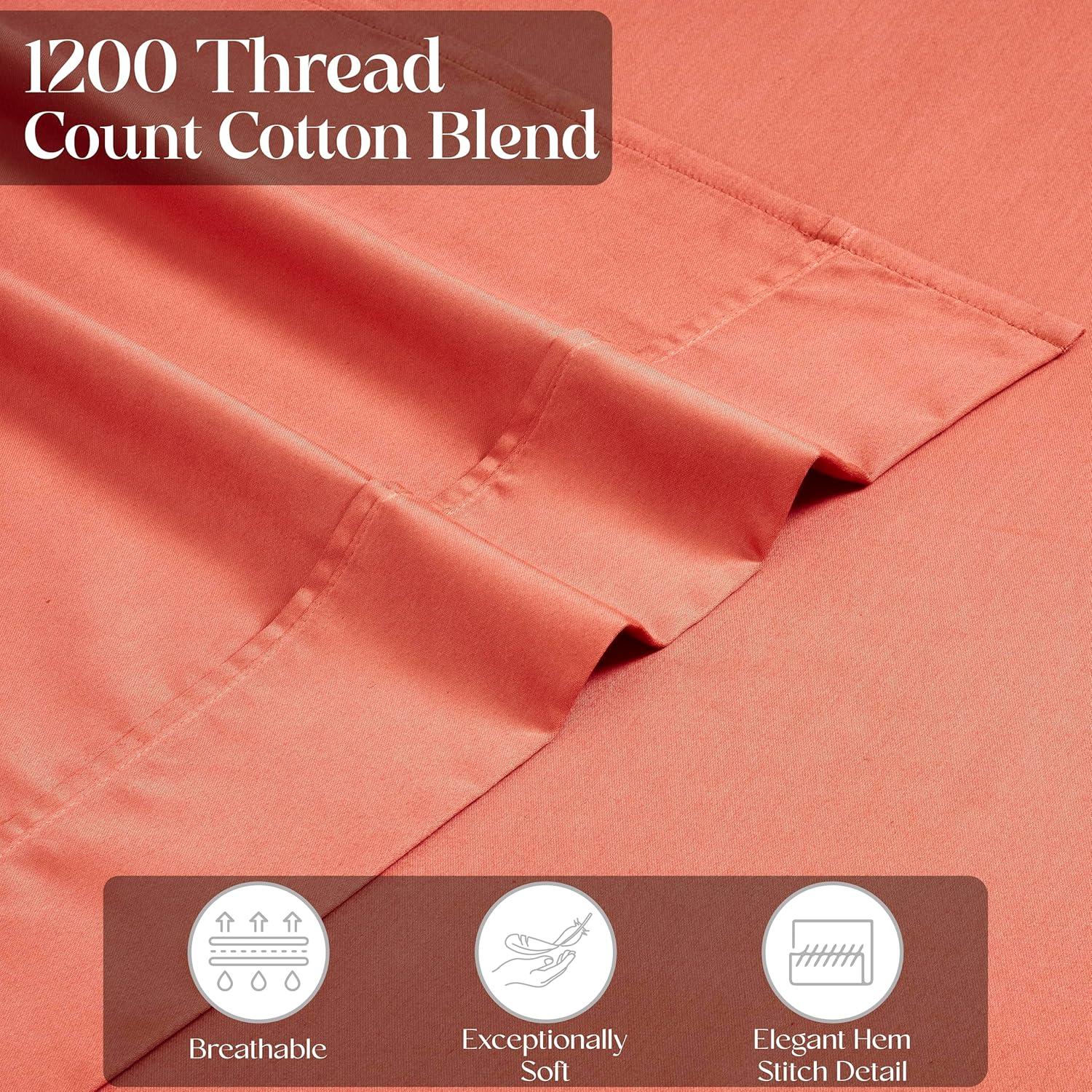 Superior Superior 1200-Thread Count Cotton Blend Deep Pocket Sheet Set