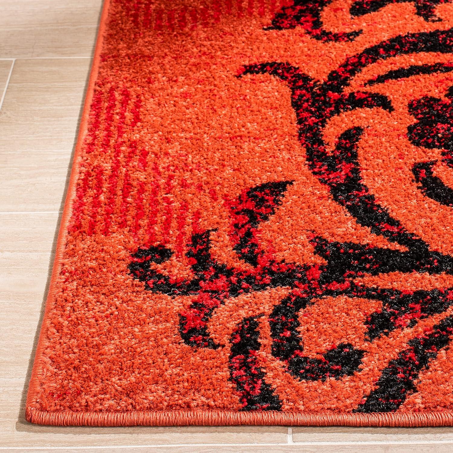 SAFAVIEH Adirondack Hortense Floral Area Rug, Red/Black, 4'5" x 6'5"