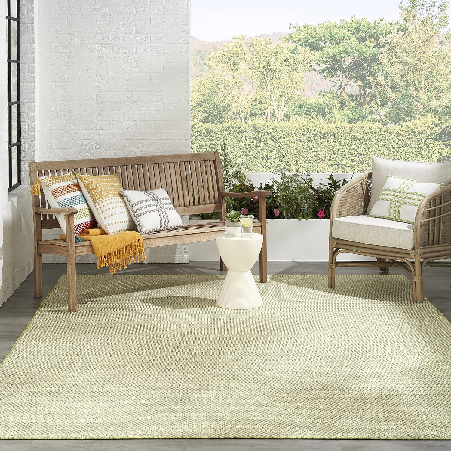 Nourison Courtyard COU01 Indoor/outdoor Area Rug - Ivory Green 7' x 10'