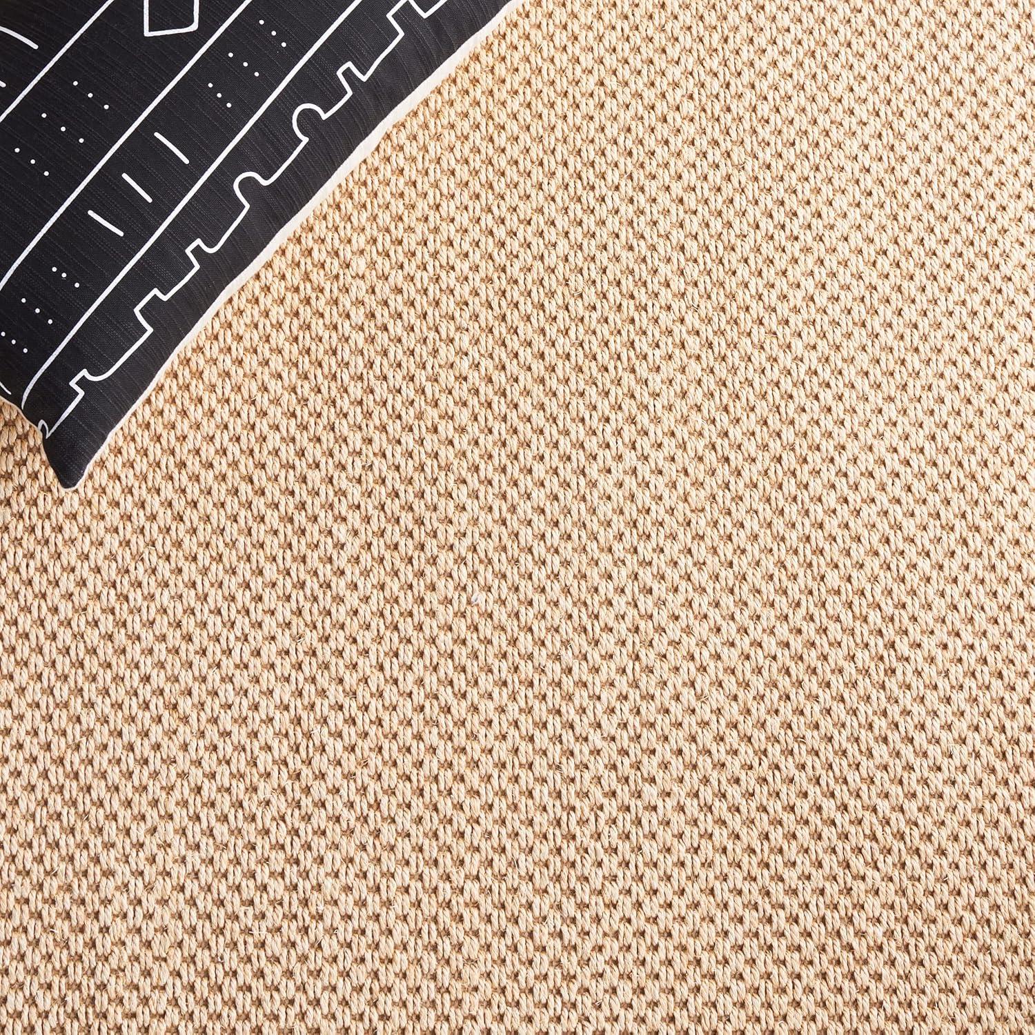 SAFAVIEH Natural Fiber Jovana Solid Area Rug, Maize/Brown, 4' x 4' Square