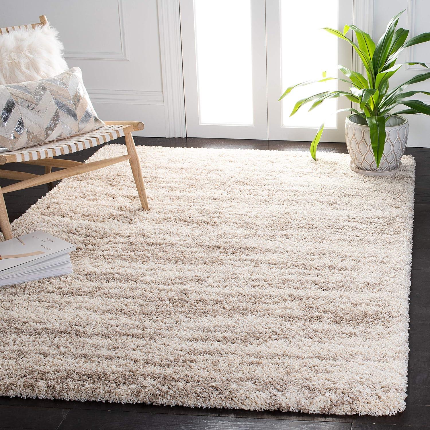Hudson Shag SGH206 Power Loomed Area Rug - Ivory/Beige - 5'3"x7'6" - Safavieh.