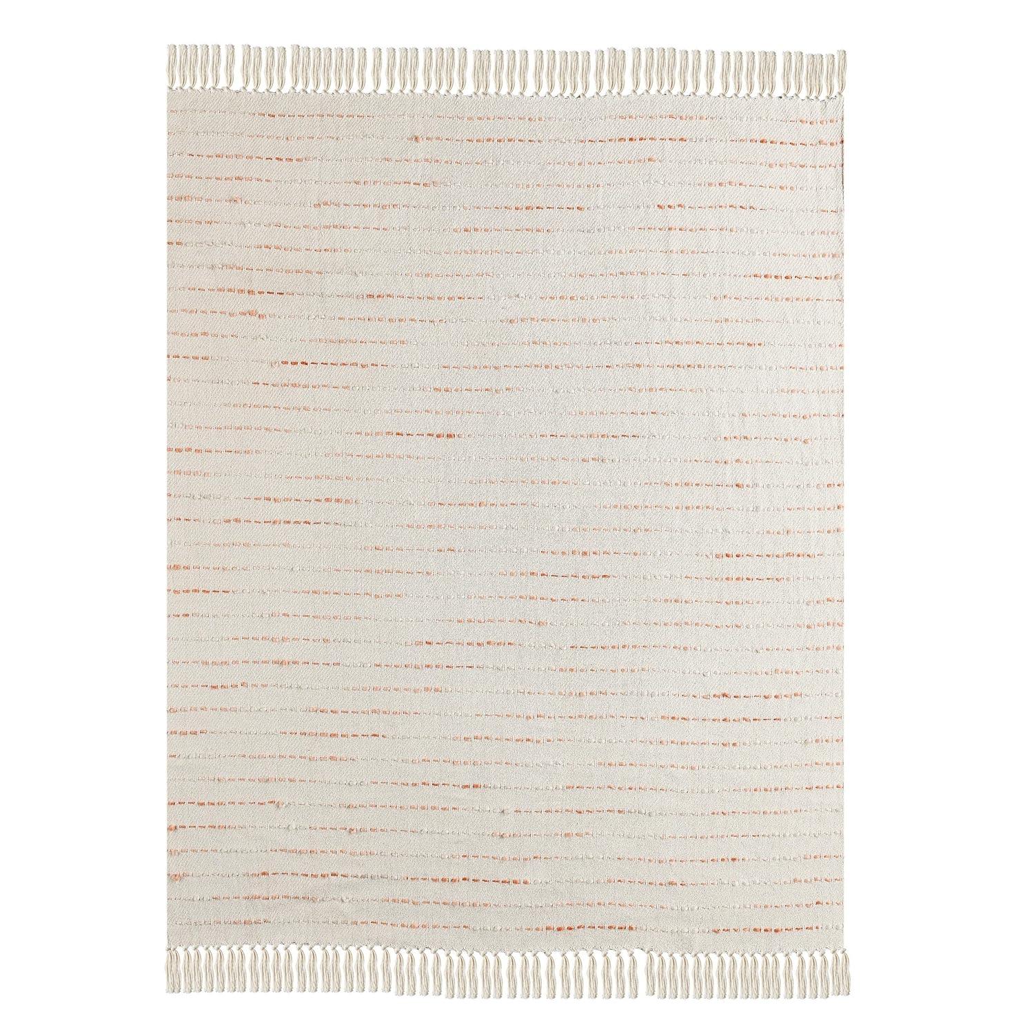 Rajani Home Deep Ombre Striped Handmade Woven Throw Blanket with Fringe