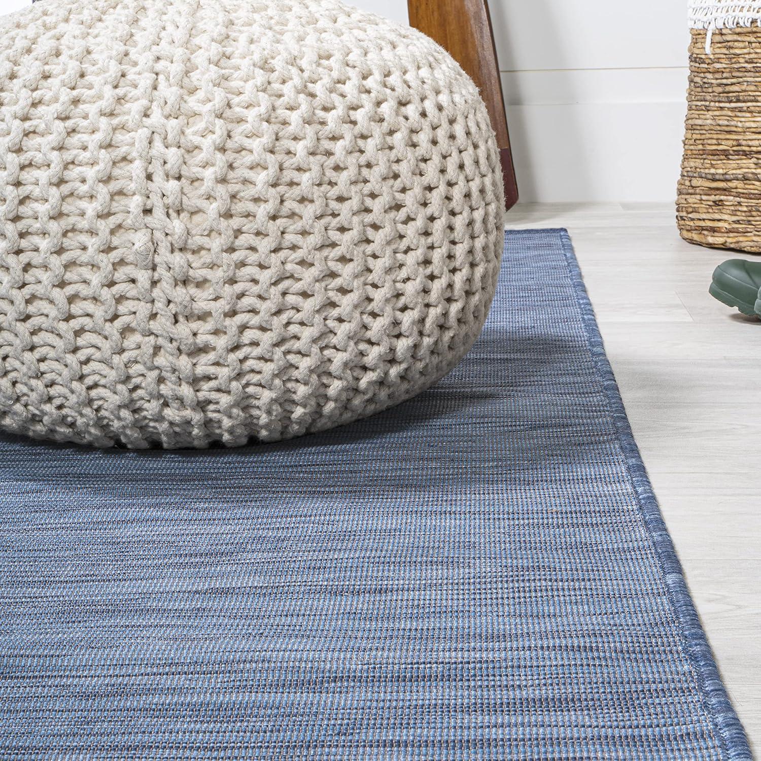 8'x10' Ethan Modern Flatweave Solid  Area Rug, Brown - JONATHAN Y