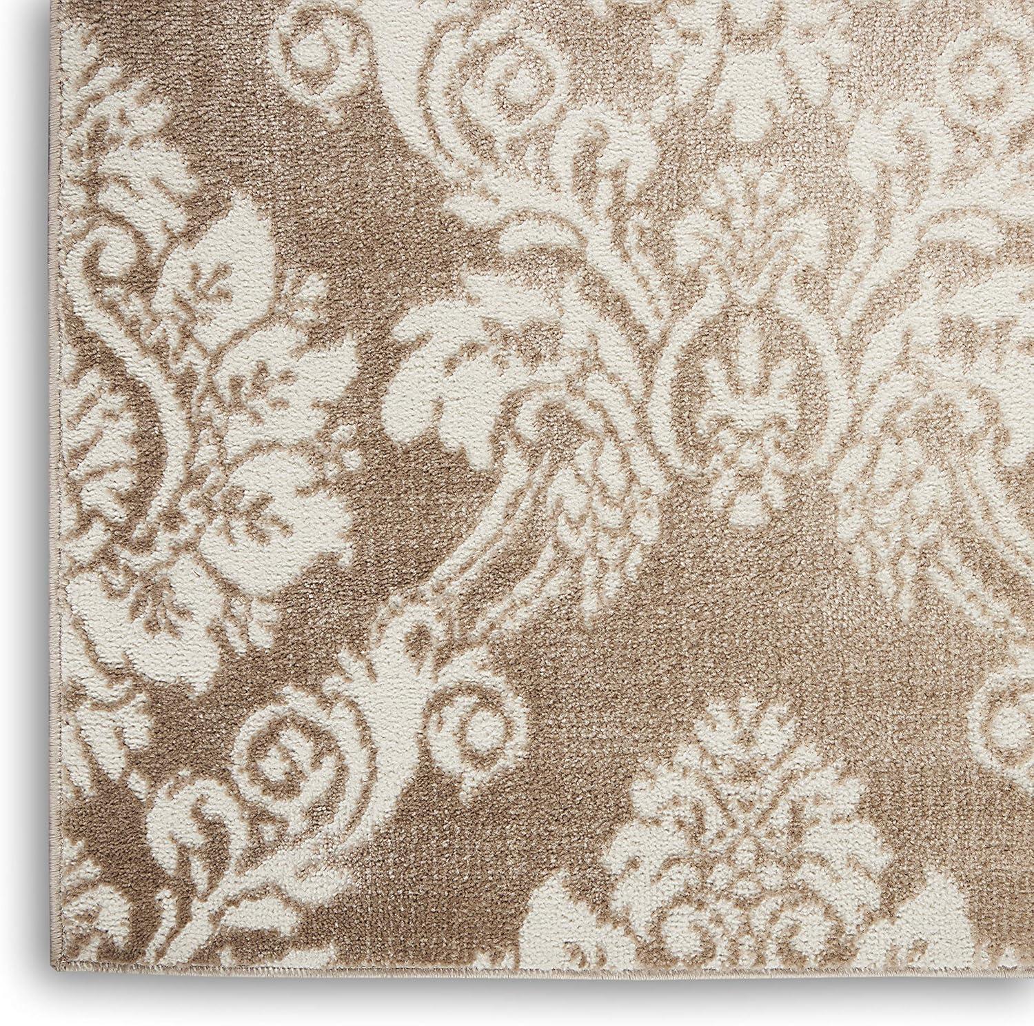 Nourison Elation Damask Ivory Mocha 5'3" x 7'3" Area Rug, (5x7)