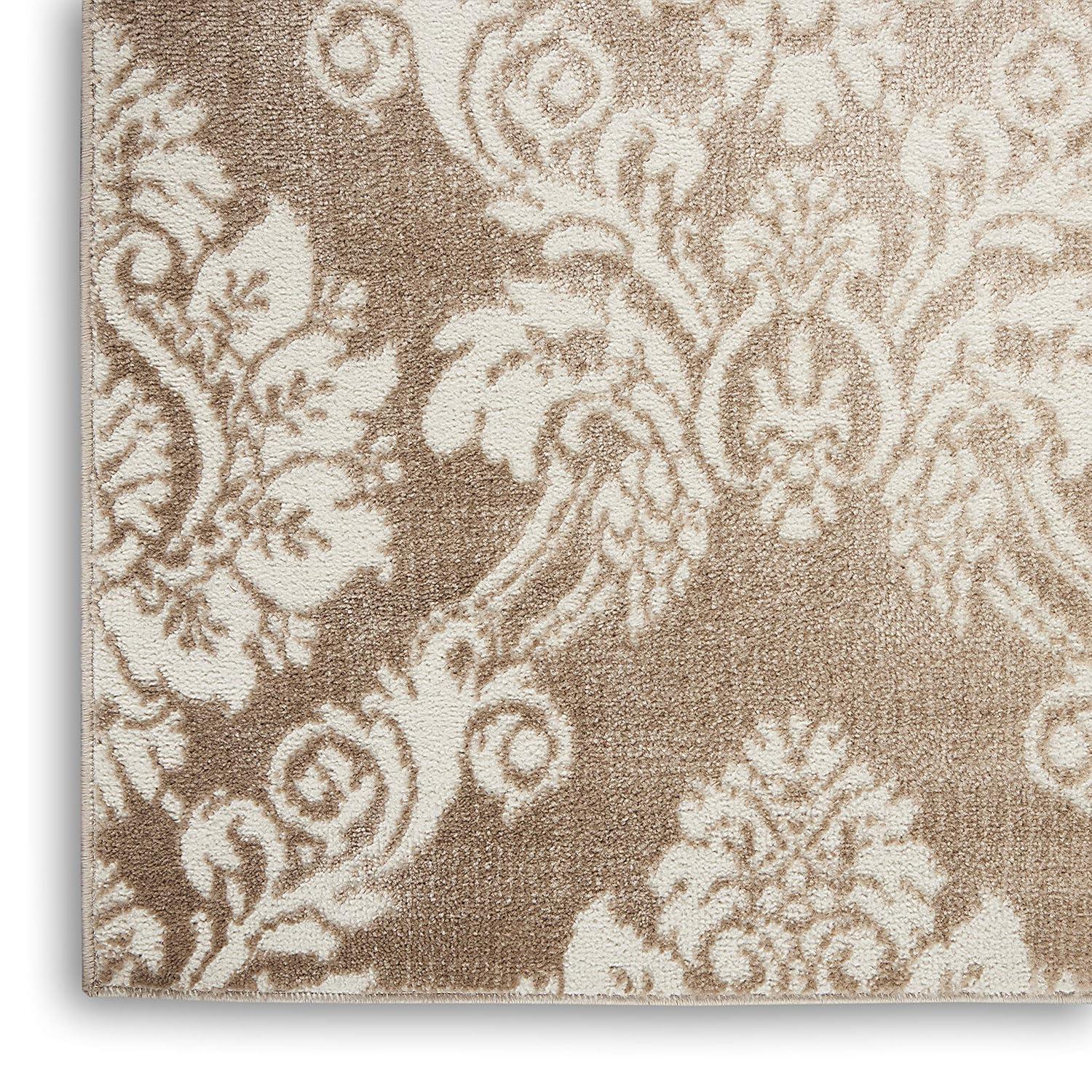 Nourison Elation ETN03 Indoor only Area Rug - Ivory Mocha 5'3" x 7'3"