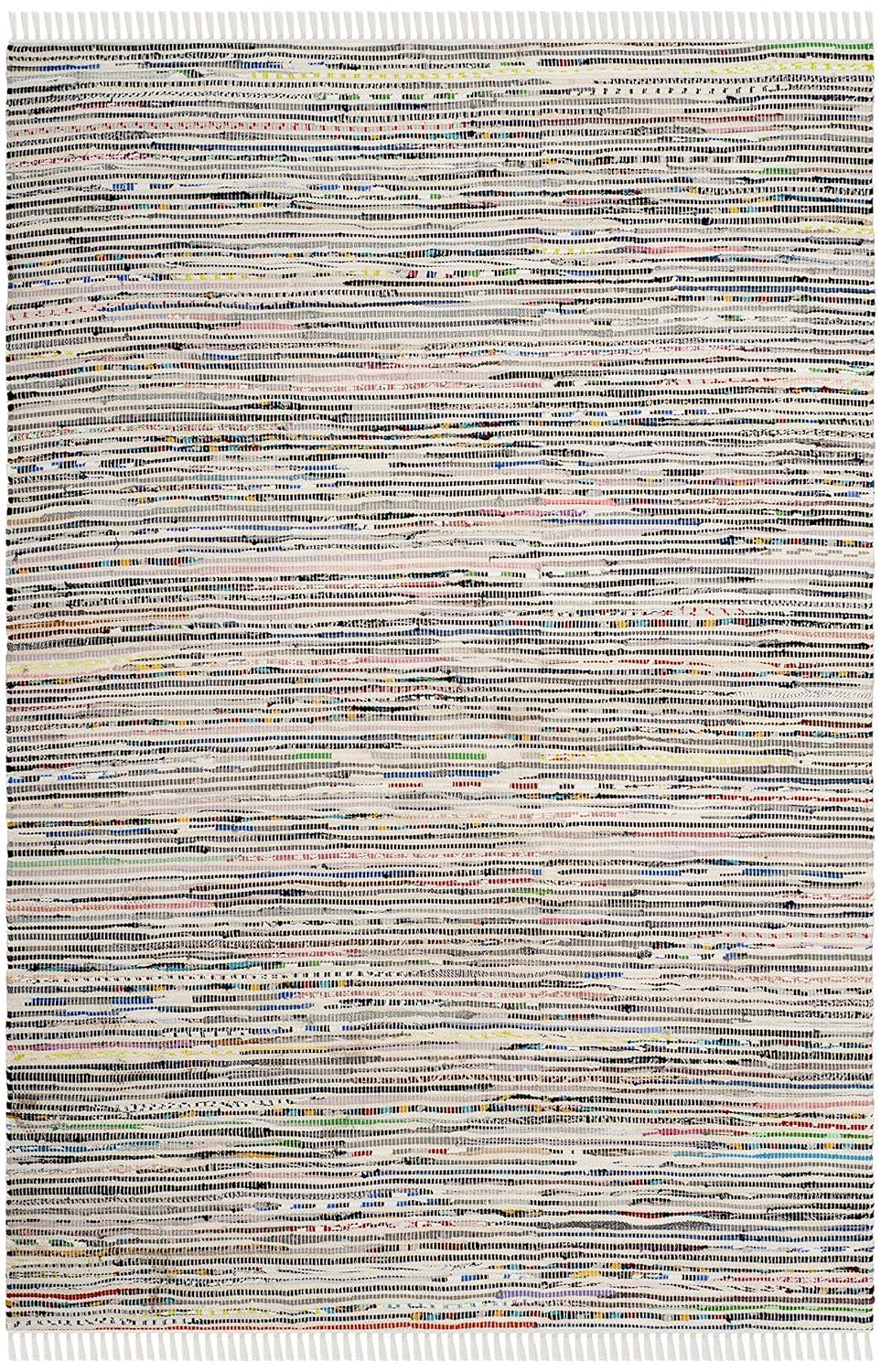 Rag Rug RAR125 Hand Woven Indoor Accent Rug - Ivory/Multi - 3'x5' - Safavieh.
