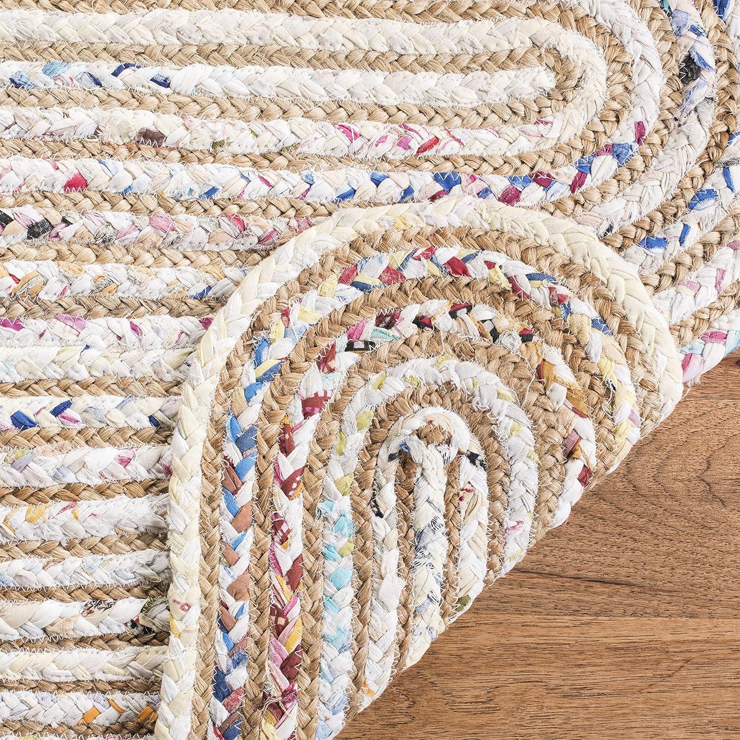 SAFAVIEH Cape Cod Nowell Striped Braided Area Rug, 3' x 5', Ivory/Multi