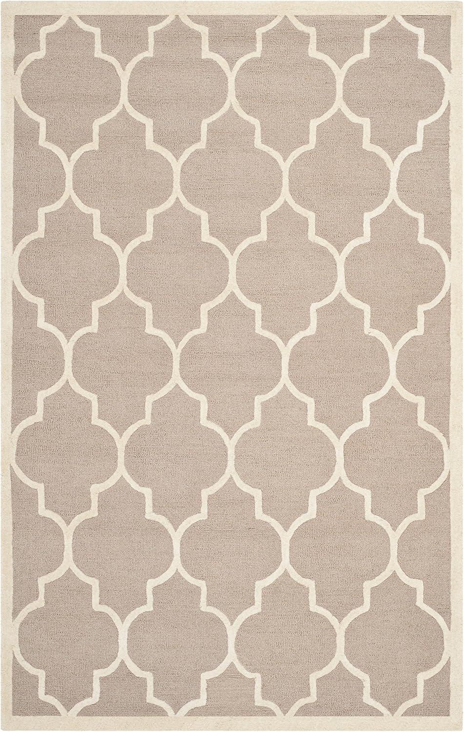 SAFAVIEH Cambridge Kevin Geometric Wool Area Rug, Beige/Ivory, 8' x 10'