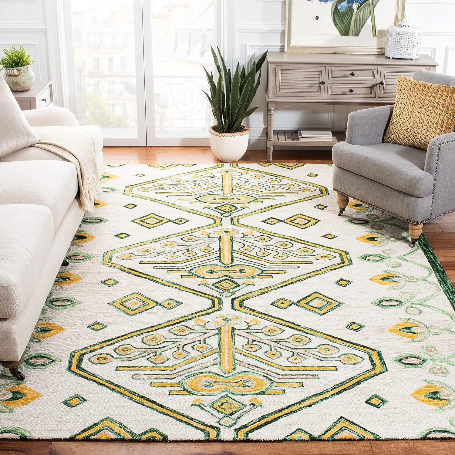 Aspen APN703 Hand Tufted Area Rug - Ivory/Yellow - 3'x5' - Safavieh.