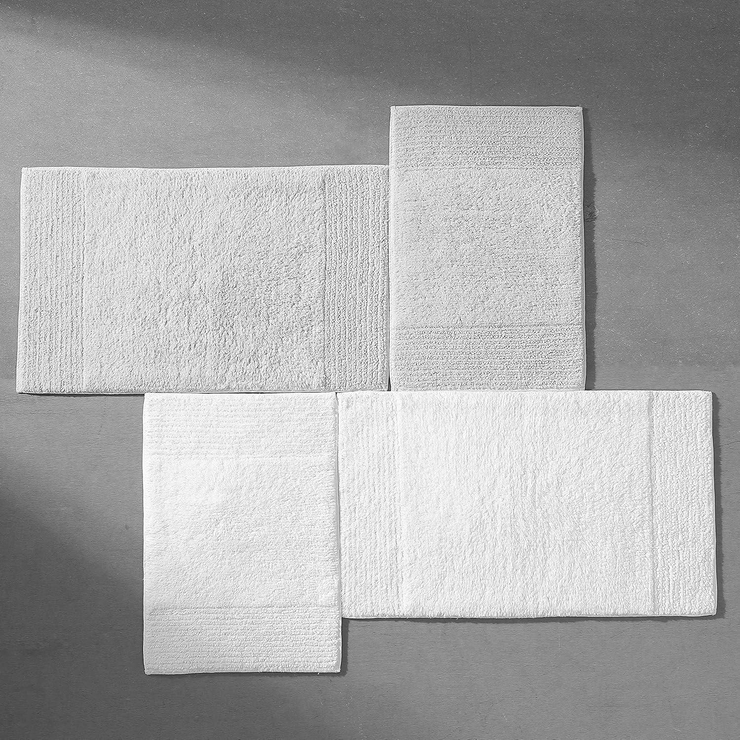 Vera Wang - Bathroom Rug Set, Soft & Absorbent Bathroom Decor, Reversible Modern Design (Sculpted Pleat Grey, 2 Piece)