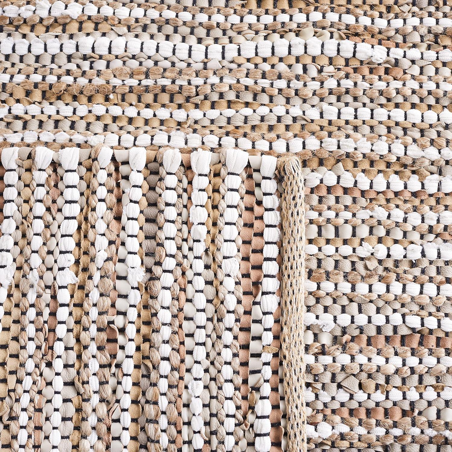 Vintage Leather VTL205 Hand Woven Runner Rug - Beige/Ivory - 2'3"x9' - Safavieh.