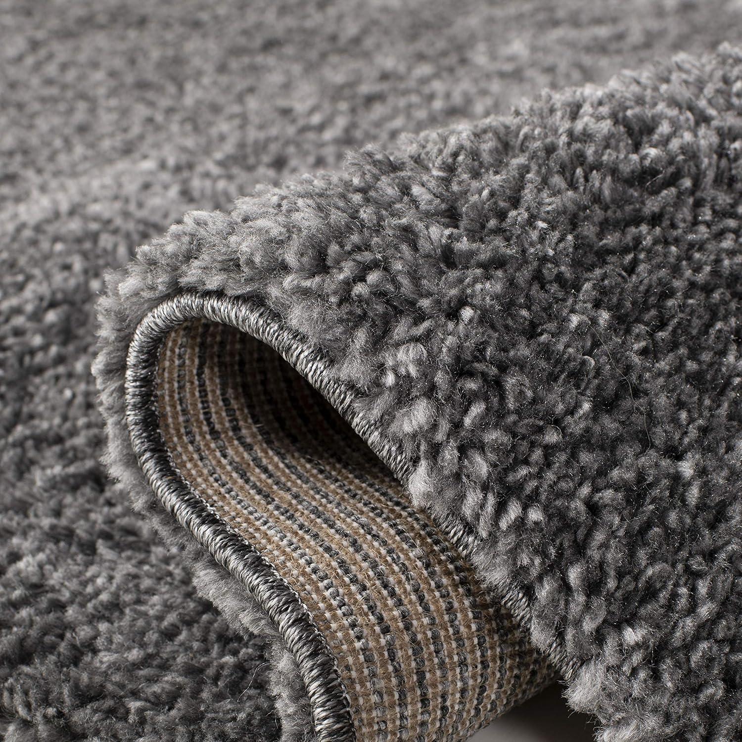 SAFAVIEH August Carlene Solid Plush Shag Area Rug, Grey, 12' x 15'