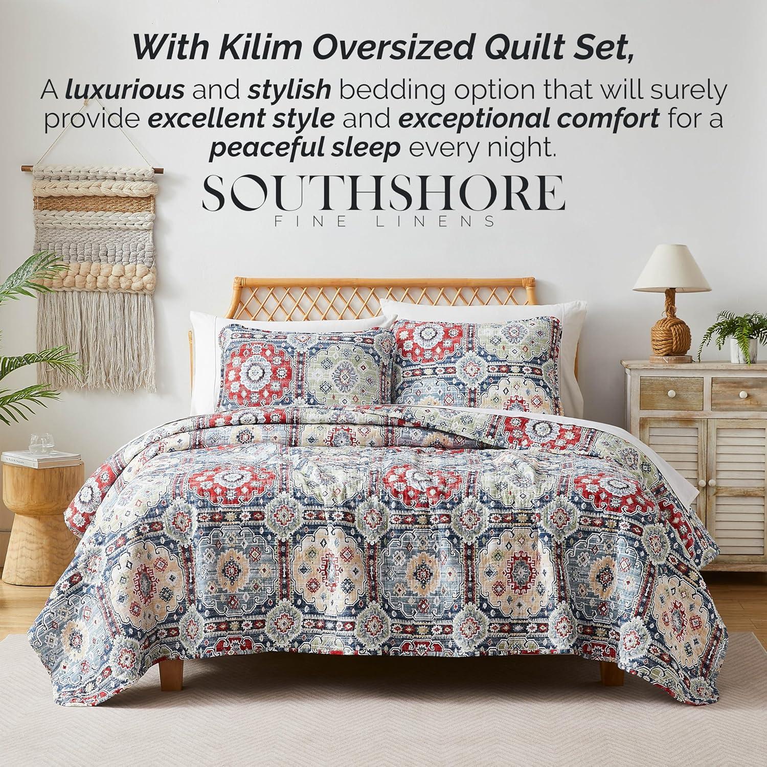 Southshore Fine Living Kilim Oversized 3-Piece Quilt Set with Shams