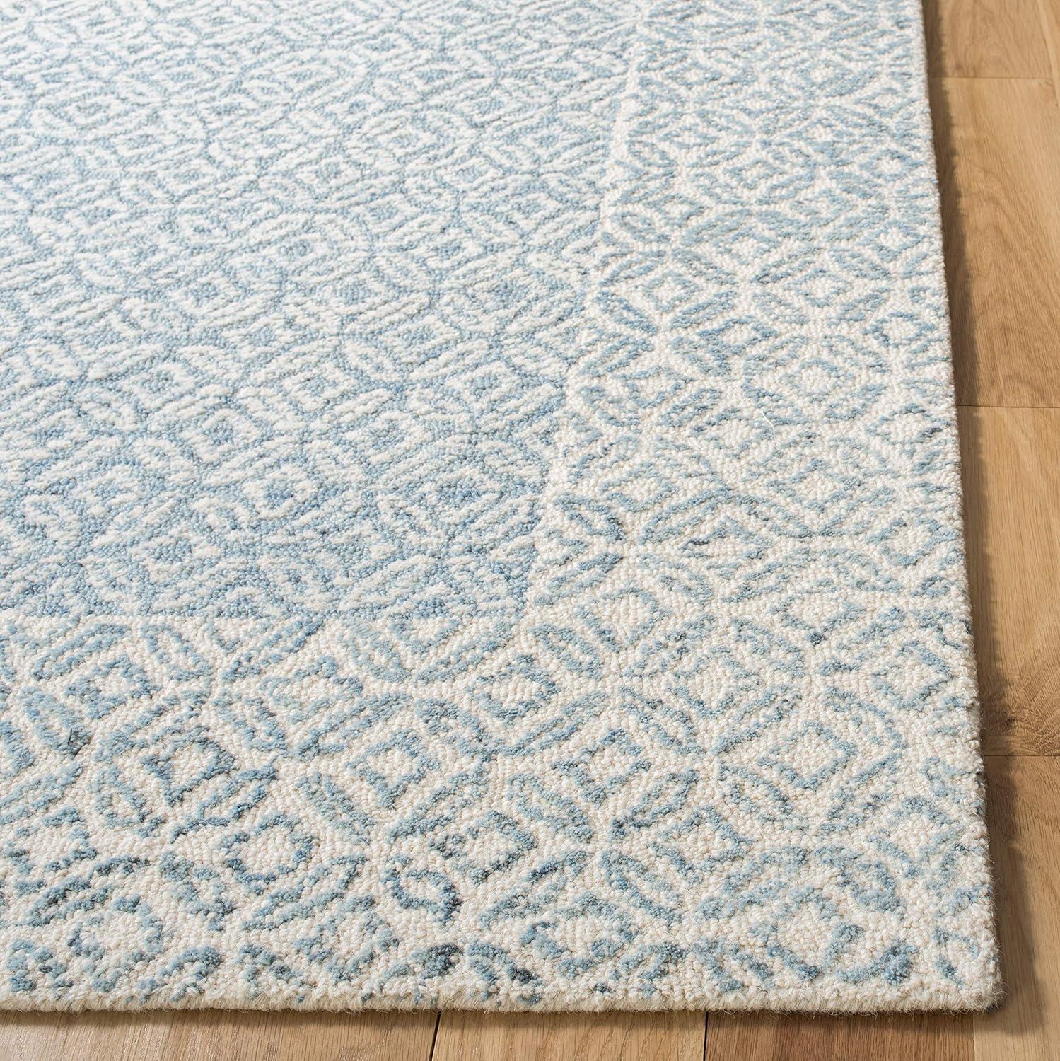 SAFAVIEH Abstract Annandale Geometric Runner Rug, Blue/Ivory, 2'3" x 12'