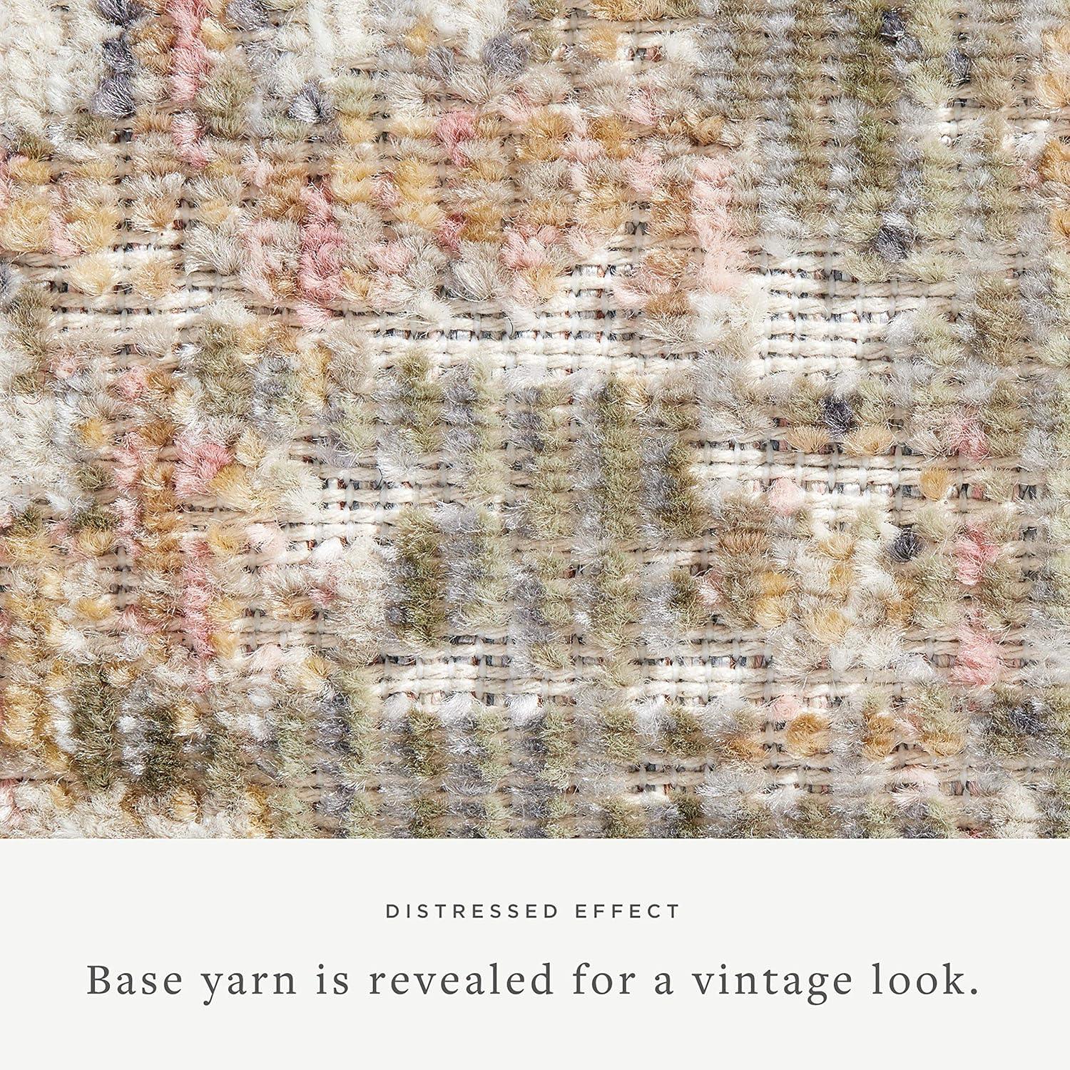 Sage & Blush Rosemarie 2'7" x 12' Synthetic Easy-Care Area Rug