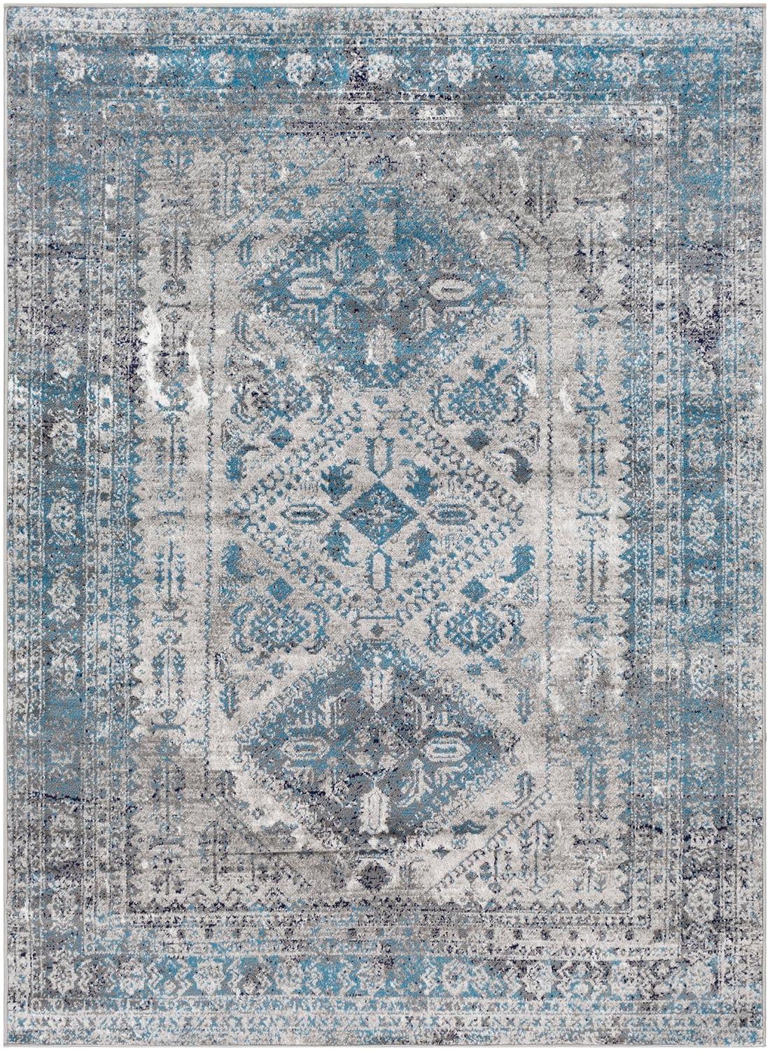 Livabliss 3'11"x5'7" Melissa Traditional Rugs Gray: Medium Pile, Stain & Fade-Resistant, Indoor Use