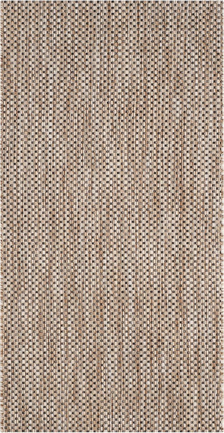 Courtyard CY8521 Power Loomed Indoor/Outdoor Accent Rug - Natural/Black - 2'7"x5' - Safavieh.