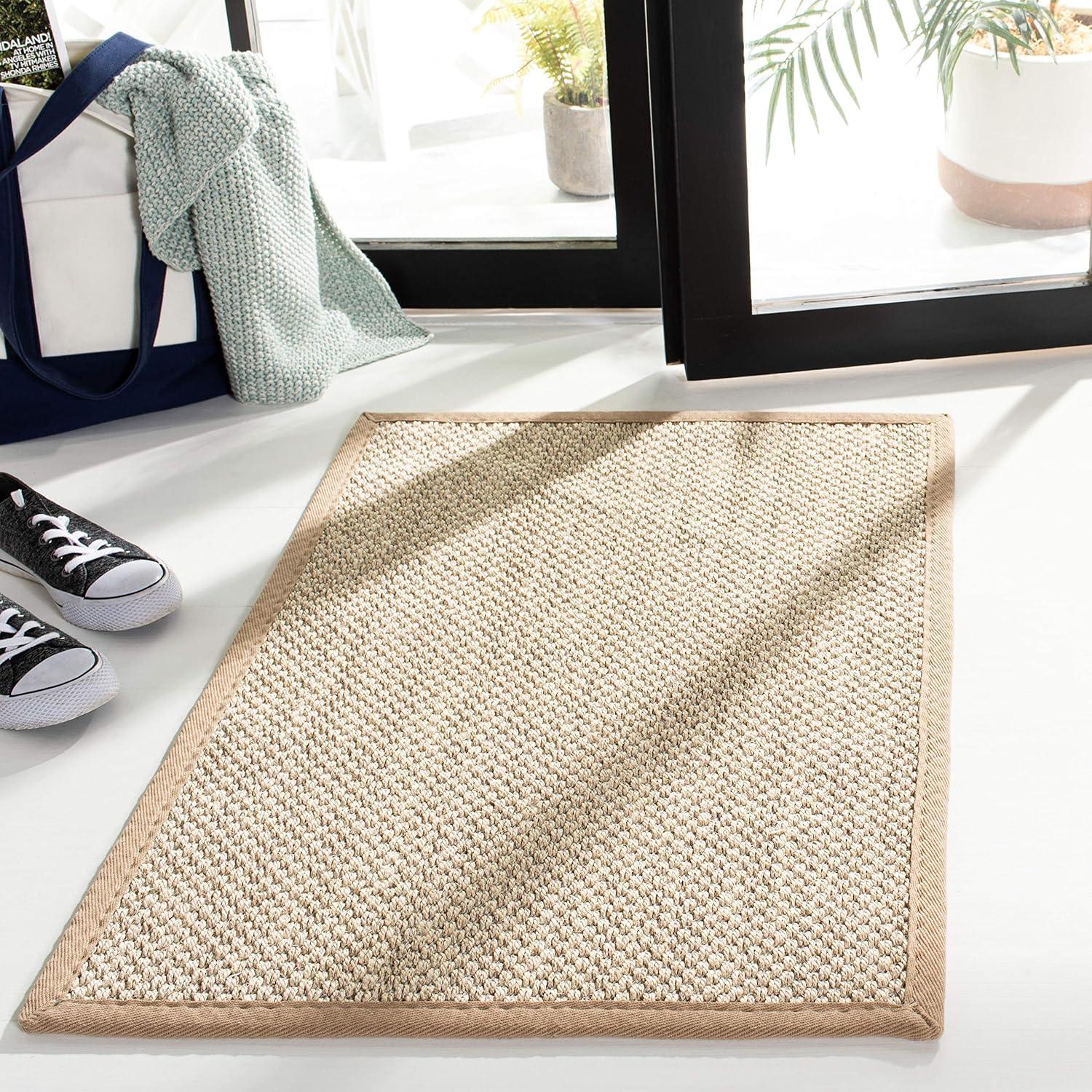 Natural Fiber NF143 Power Loomed Accent Rug - Marble/Linen - 2'x3' - Safavieh.