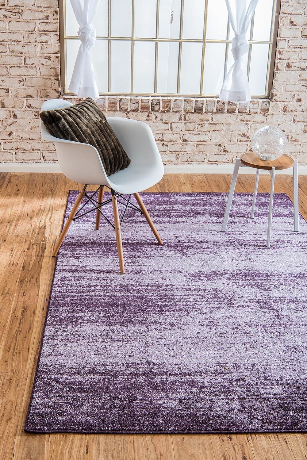 Violet Tufted Synthetic 9' x 12' Reversible Area Rug