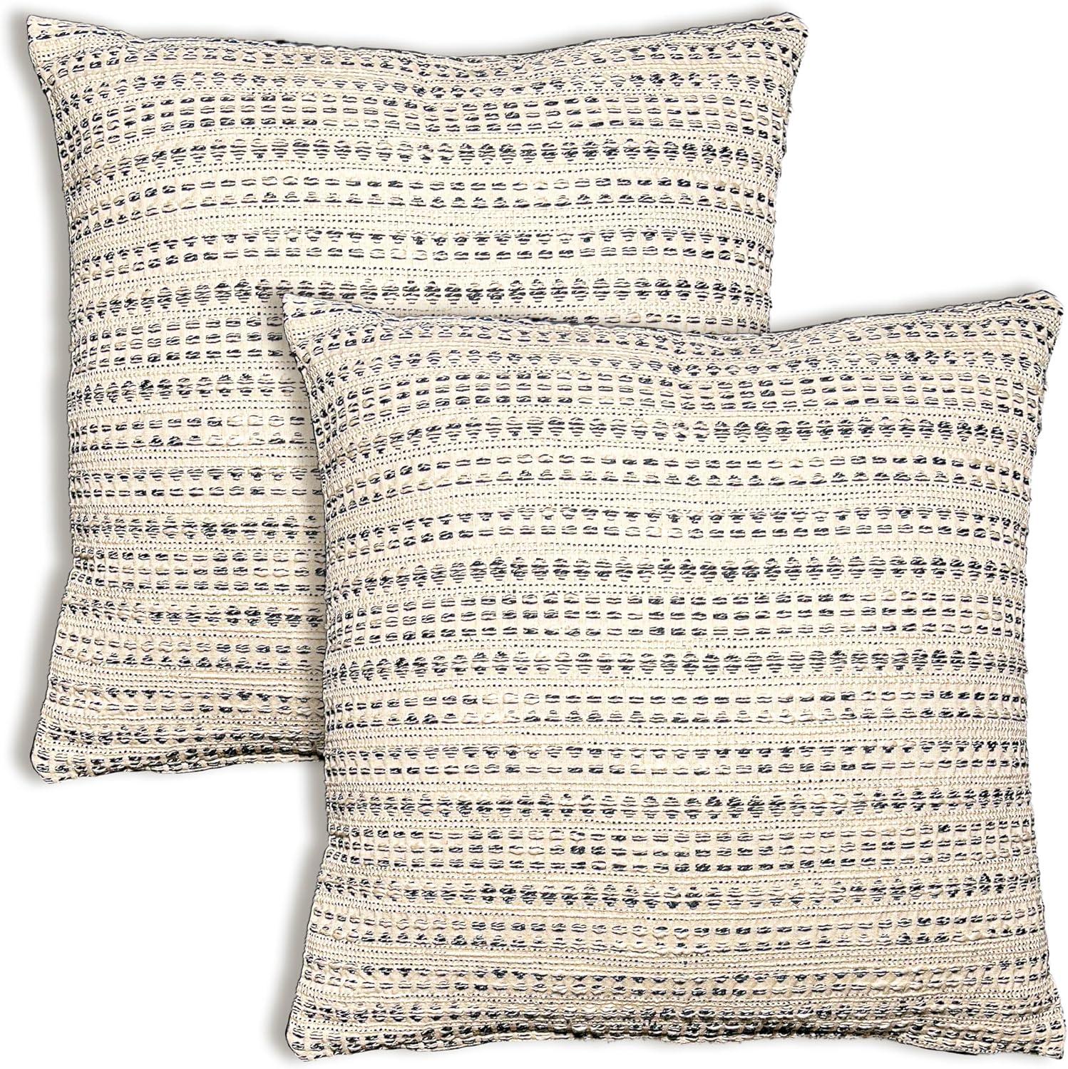 Striped Cotton Blend Pillow Cover