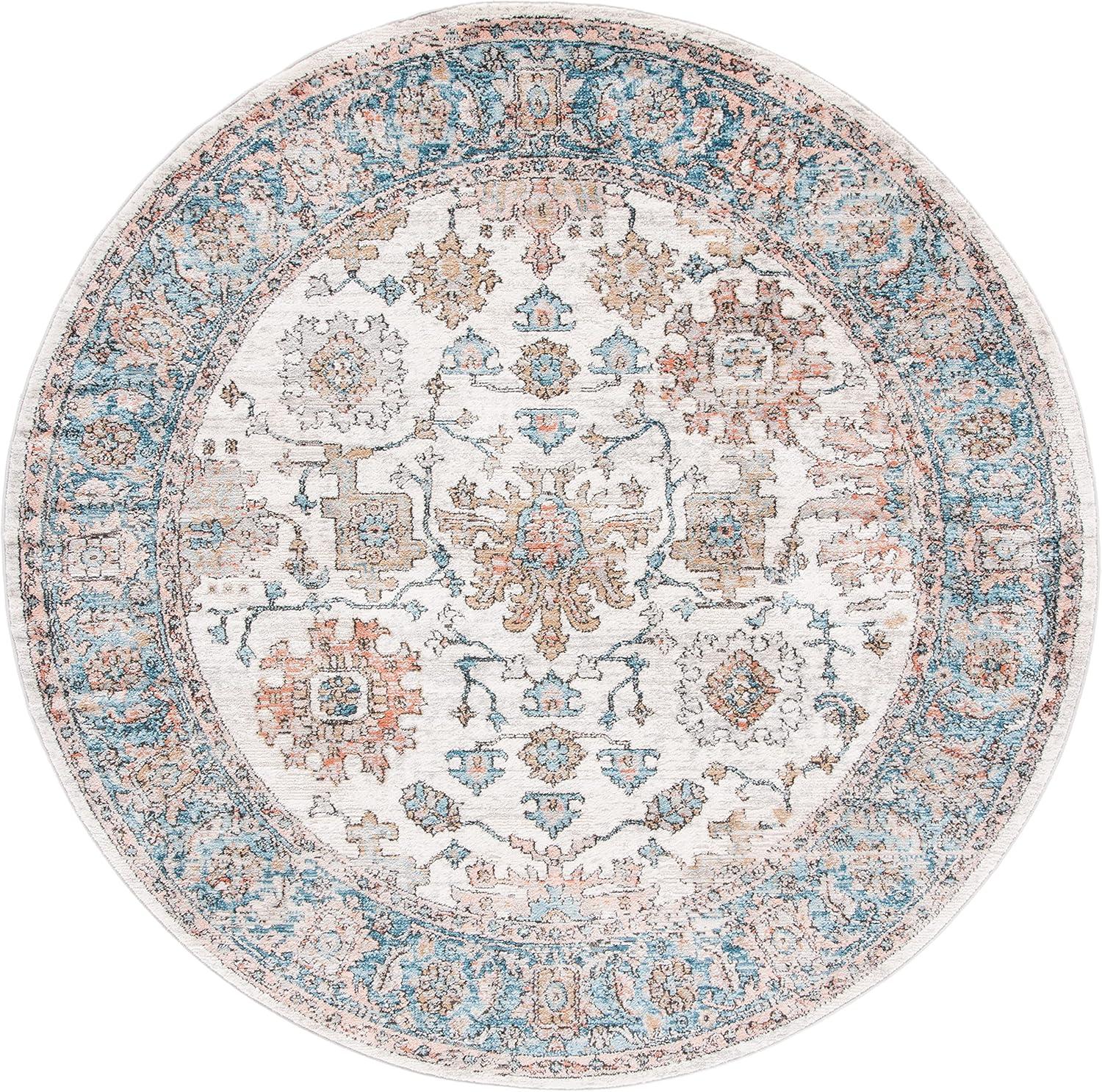 Shivan SHV797 Power Loomed Area Rug - Grey/Blue - 6'7" round - Safavieh.
