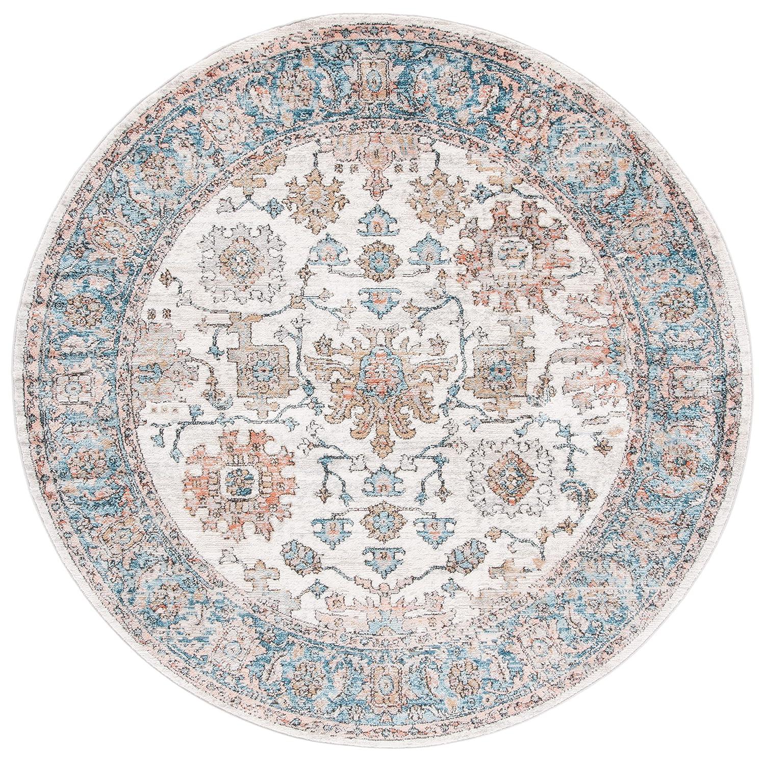 Shivan SHV797 Power Loomed Area Rug - Grey/Blue - 6'7" round - Safavieh.