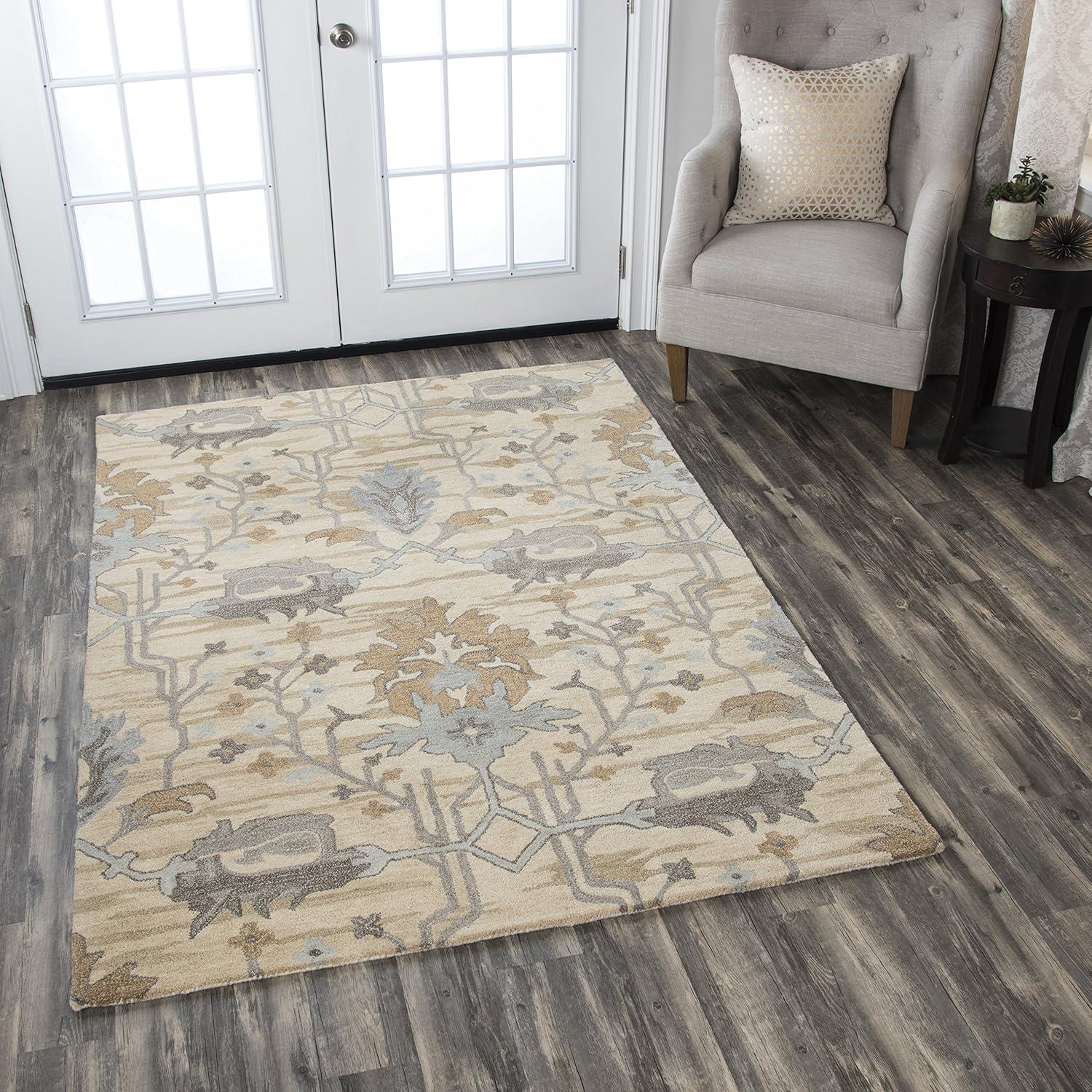 Rizzy Rugs Valintino Area Rug VN610A Beige Branches Wool 5' x 8' Rectangle